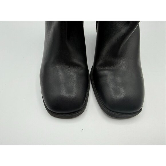 Dolce Vita Rupart Ankle Boots Womens Size 6.5 Black Wedge Heel Square Toe Shoes - Picture 5 of 16